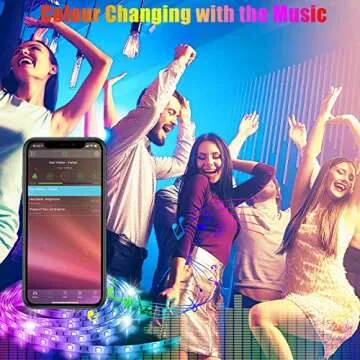 HRDJ Led Strip Lights 66ft, Music Sync Color Changing LED Light Strips for Parties & Home