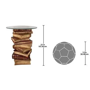 Design Toscano Stacked Books End Table with Glass Top