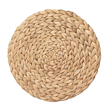 Elegant 6 Pack Round Natural Woven Placemats for Dining