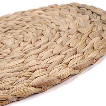 Elegant 6 Pack Round Natural Woven Placemats for Dining