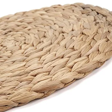 Elegant 6 Pack Round Natural Woven Placemats for Dining