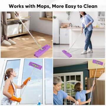 HOMEXCEL Microfiber Glass Cleaning Cloths 6 PK, Lint Free Streak Free, Reusable Microfiber Cleaning Cloth for Cleaning Windows, Glasses, Mirrors, Screens, Stainless Steel, and More Purple-14×16"