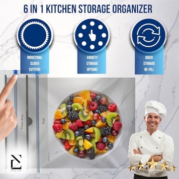 EDGE LINE Bamboo Kitchen Storage Organizer with Cutters