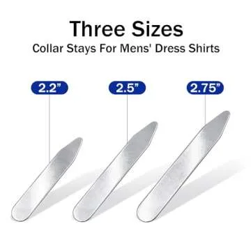 Flocade Metal Collar Stays For Men.Rustless Iron Collar Stays.2.2/2.5/2.75 Inch,three pairs pack.