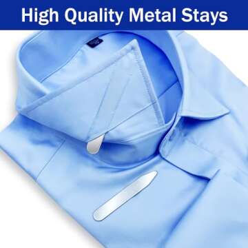 Flocade Metal Collar Stays For Men.Rustless Iron Collar Stays.2.2/2.5/2.75 Inch,three pairs pack.
