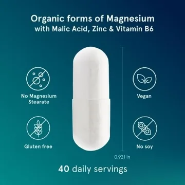 Puori Organic Magnesium Zinc Supplement - 300mg - 240 Vegan Capsules - High Absorption M3 Complex for Sleep, Immune Support, Energy, Muscle Recovery, Relaxation & Leg Cramps - Zinc & Vitamin B6