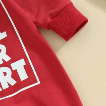 Rarjuiey My First Valentines Day Baby Boy Outfits Newborn Valentine Romper Love Heart Playsuit Jumpsuit Toddler Clothes (Love Heart Red, 3-6 Months)