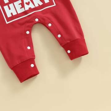 Rarjuiey My First Valentines Day Baby Boy Outfits Newborn Valentine Romper Love Heart Playsuit Jumpsuit Toddler Clothes (Love Heart Red, 3-6 Months)