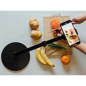 SupeDesk Adjustable Phone Stand - Overhead Recording, Multiangle & Durable!