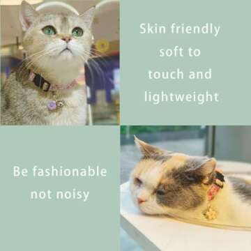 Yizepet Cat Collars with Bells, Breakaway Kitten Collar, Cute Kitty Collar in 4 Pack, Pet Supplies Accessories