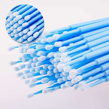 400 PCS include 200PCS Disposable Eyelash Brushes and 200PCS Micro Brushes Disposable Mascara Brushe...