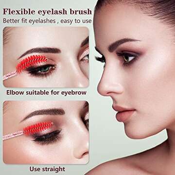 400 PCS include 200PCS Disposable Eyelash Brushes and 200PCS Micro Brushes Disposable Mascara Brushes Wand Disposable Micro Applicator Brush Crystal Eyelash Extension Makeup Brush Tool Kits