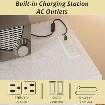 LIKIMIO 59" Dresser for Bedroom, 6 Drawer Dressers with Charging Station, White Dresser for 65" TV, Long Dresser for Closet, Bedroom, Hallway
