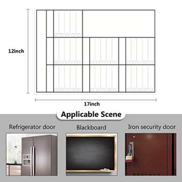 LUCYCAZ Magnetic to Do List Dry Erase Board for Fridge - Vertical Chore Board for Kids, Weekly Planning Boards for Family Chore Chart Whiteboard with 8 Markrs, 12''x17''(A3)