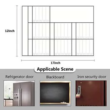 LUCYCAZ Magnetic to Do List Dry Erase Board for Fridge - Vertical Chore Board for Kids, Weekly Planning Boards for Family Chore Chart Whiteboard with 8 Markrs, 12''x17''(A3)
