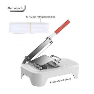 Frozen Meat Slicer - Goldocean Stainless Steel Meat Cutter Beef Mutton Roll Manual Meat Slicer for Hot Pot BBQ Food Vegetable Medicinal Materials Slicer Slicing for Home Cooking