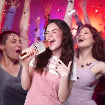 iJoy Wireless Karaoke Microphone - Bluetooth Karaoke Microphone and Speaker for Singalong with Voice...