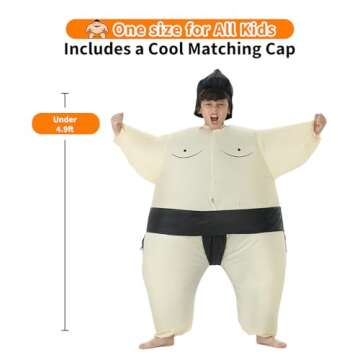 TOLOCO Inflatable Costume for Kids Sumo Wrestler Inflatable Costume, Sumo Costume, Inflatable Hallow...