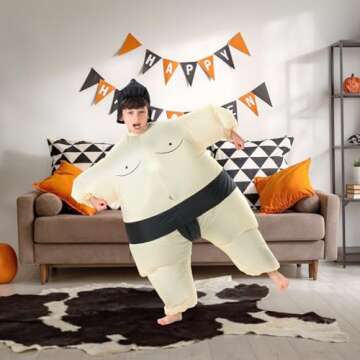 TOLOCO Inflatable Costume for Kids Sumo Wrestler Inflatable Costume, Sumo Costume, Inflatable Halloween Costumes, Blow up Costume Kids Inflatable Costumes