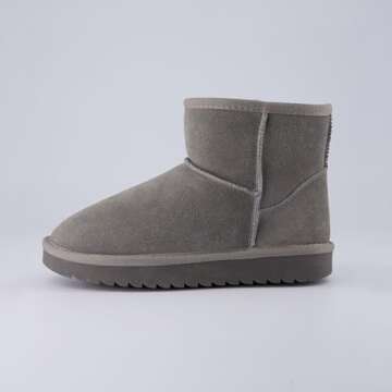CUSHIONAIRE Women's Suede Boots with Memory Foam in Grey