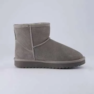 CUSHIONAIRE Women's Suede Boots with Memory Foam in Grey
