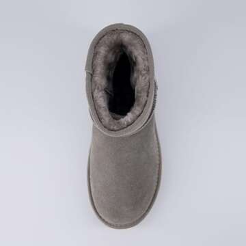 CUSHIONAIRE Women's Suede Boots with Memory Foam in Grey