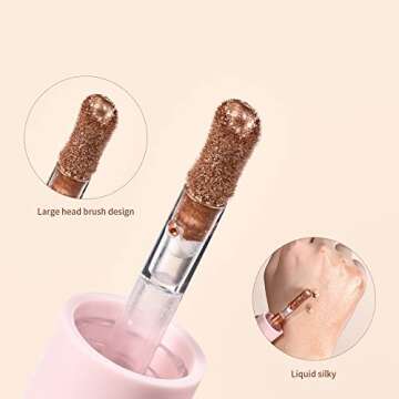 Liquid Highlighter, Contour Stick Makeup Highlighter for Face, Lightweight Glotion, Waterproof Luminous Lotion, Silky Smooth Glitter Highlighter Makeup Stick, Multi-Use Body Shimmer(#2 Starlight)