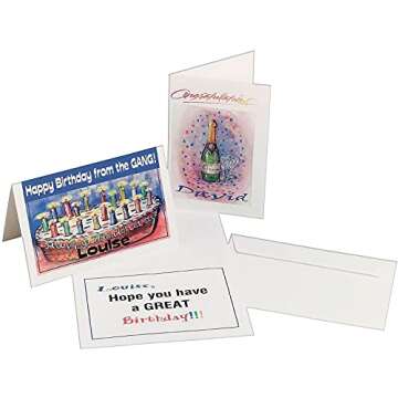 Avery Printable Greeting Cards with Envelopes, Half-Fold, 5.5" x 8.5", Matte White, 30 Blank Greetin...