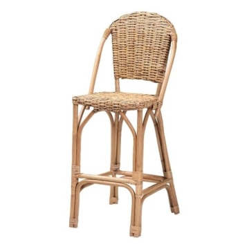Baxton Studio Neola Modern Bohemian Natural Rattan Bar Stool