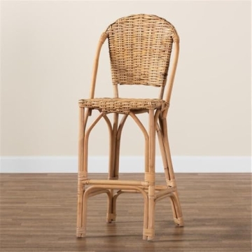 Neola Modern Bohemian Rattan Bar Stool for Stylish Seating