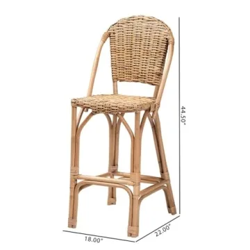 Neola Modern Bohemian Rattan Bar Stool for Stylish Seating
