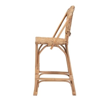 Neola Modern Bohemian Rattan Bar Stool for Stylish Seating
