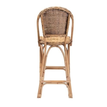 Neola Modern Bohemian Rattan Bar Stool for Stylish Seating