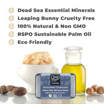 One With Nature Activated Charcoal Soap Bar Gift Box 6Pack