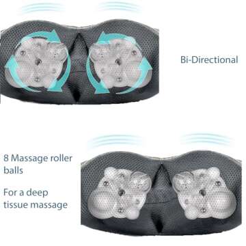 InvoSpa Shiatsu Back Shoulder and Neck Massager with Heat - Deep Tissue Kneading Pillow Massage - Back Massager, Shoulder Massager, Electric Full Body Massager Gift - Massagers for Neck and Back