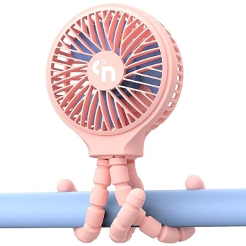 WiHoo Baby Stroller Fan, Clip On Portable Rechargeable Battery Operated Mini Handheld Car Seat Small USB Desk Personal Fan for Stroller Accessories/Crib/Home Office