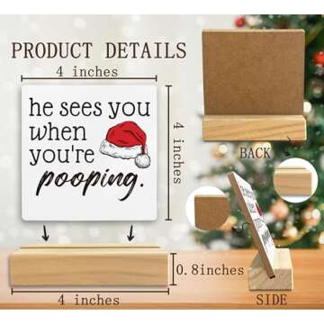 Funny Christmas Bathroom Sign Decor for Guest Toilets