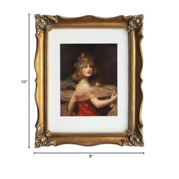 ASOWIN Antique Picture Frames,11×14 Baroque Photo Frames with Floral Relief, Wall and Tabletop Picture Frames Bronze