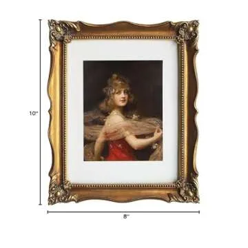 ASOWIN Antique Picture Frames,11×14 Baroque Photo Frames with Floral Relief, Wall and Tabletop Picture Frames Bronze
