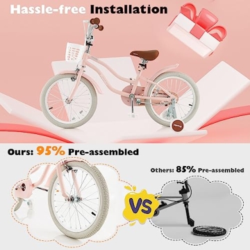 BABY JOY 18" Kids Bike with Training Wheels & Adjustable Seat