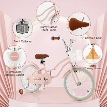 BABY JOY 18" Kids Bike with Training Wheels & Adjustable Seat