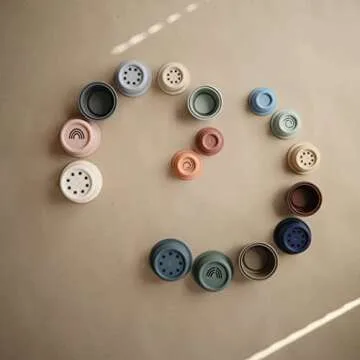 Mushie Stacking Cups Toy 8 pcs for Toddlers in Forest