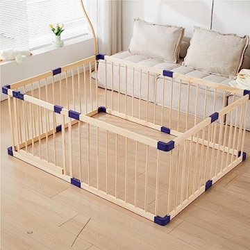 Stylish Wooden Playpen for Toddlers - Safe Indoor Fun