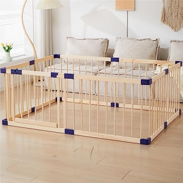 Stylish Wooden Playpen for Toddlers - Safe Indoor Fun
