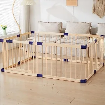 Stylish Wooden Playpen for Toddlers - Safe Indoor Fun