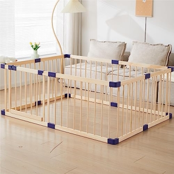 Stylish Wooden Playpen for Toddlers - Safe Indoor Fun