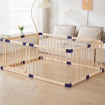 Stylish Wooden Playpen for Toddlers - Safe Indoor Fun