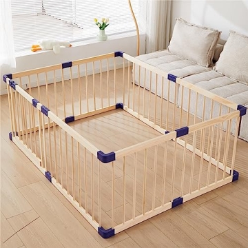 Stylish Wooden Playpen for Toddlers - Safe Indoor Fun
