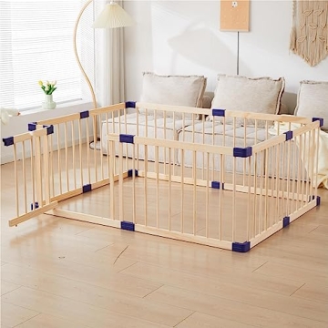 Stylish Wooden Playpen for Toddlers - Safe Indoor Fun