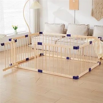 Stylish Wooden Playpen for Toddlers - Safe Indoor Fun